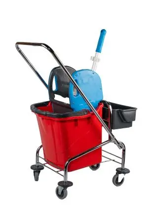 Вик: Тележка 1х25л хром + отжим + дополнительная корзина