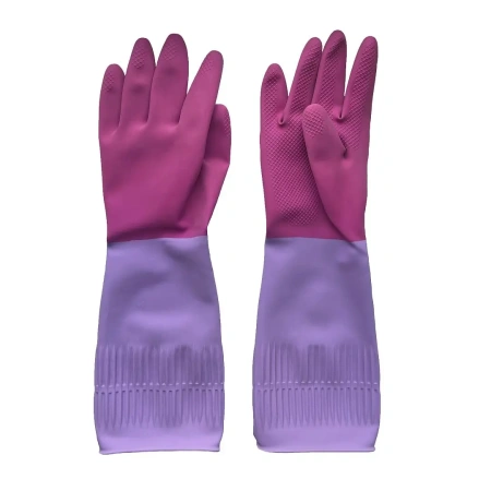 Перчатки: резиновые латексные YORK "Роза" L с удлиненной манжетой ароматизированные