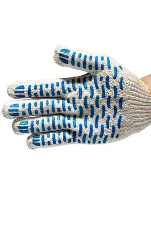 Перчатки: х/б вязаные с ПВХ 5-ти ниточные Люкс-Волна /шт.=2