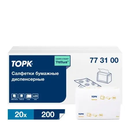 Tork: Салфетки *N4 Premium 2сл 200л диспенсерные белые