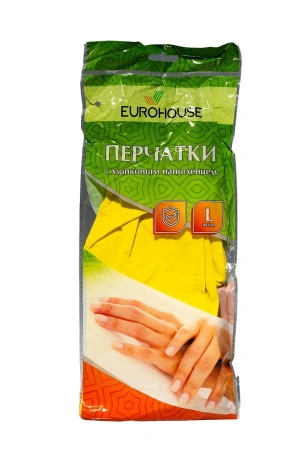 Перчатки: резиновые латексные плотность нормал L с минимальным хлопковым напылением