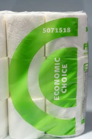 Хаят: Бумага туалетная 2сл 15м ФОКУС Экономик Чойс белая /пач.=12 шт.