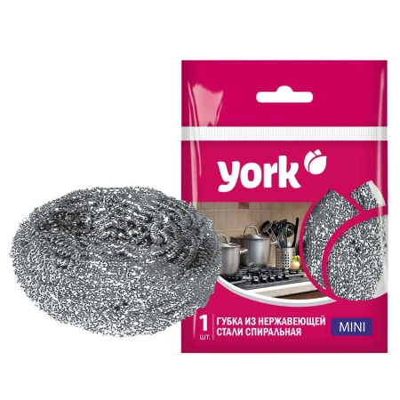 Губки,скрабы: для посуды металлическая YORK Mini 15г спираль