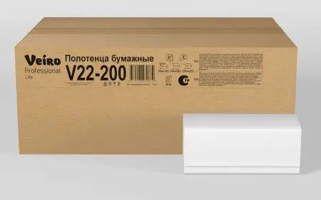 Вик: Полотенца бумажные V 2сл 200л 21х21,6см белые СЫКТЫВКАР Lite