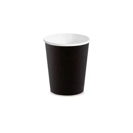 Одноразовая продукция: Стакан бумажный 250мл 1сл Скандипакк черный /пач.=50 шт.