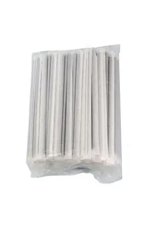 Одноразовая продукция: Трубочки для коктейля 8х240мм без изгиба черные в инд.упак. /пач.=250 шт.