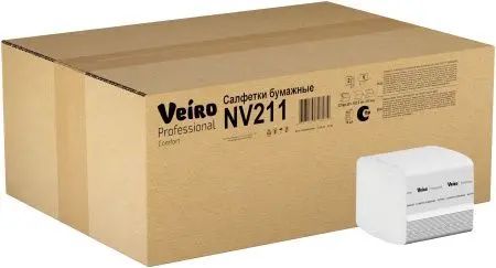 VEIRO: Салфетки бумажные V 2сл 220л 16,2х21,0см белые