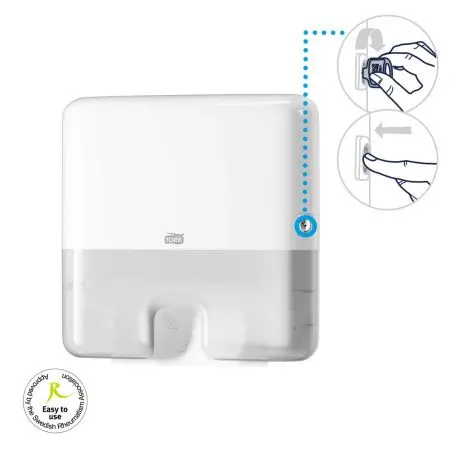 Tork: Диспенсер H2 Elevation Multifold мини для полотенец в пачках белый