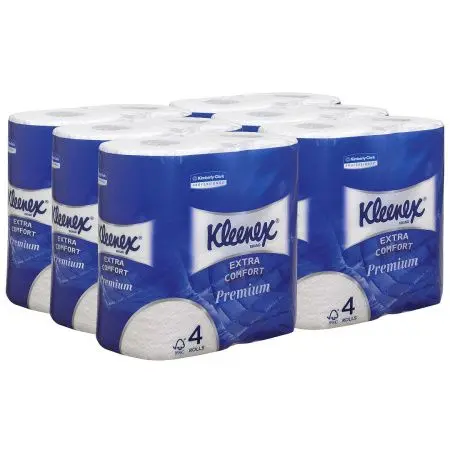 Kimberly-Clark: Бумага туалетная Клинекс 4сл 19м белая /пач.=4 шт.