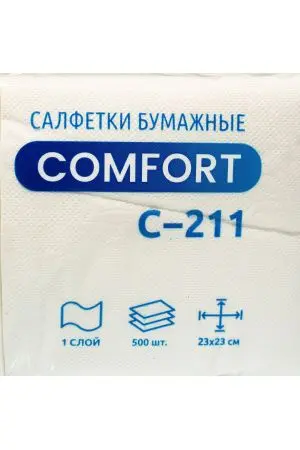 Бумажные салфетки: столовые 1сл 500листов 23х23 PROtissue белые