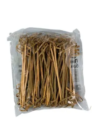 Одноразовая продукция: Пика Узелок 9см бамбук /пач.=100 шт.