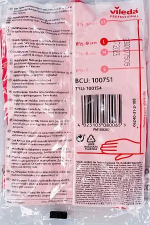 Фото №9 - Vileda: Перчатки многоцелевые L красный резиновые