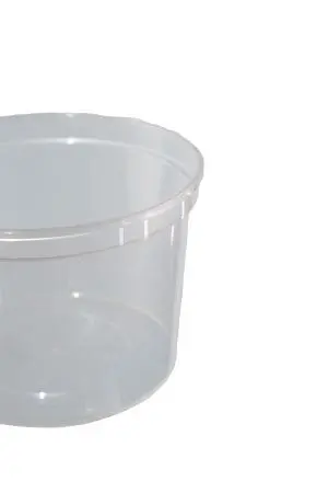 Одноразовая продукция: Контейнер 500мл круглый прочный с ребром жесткости без крышки Перинт /пач.=400 шт.