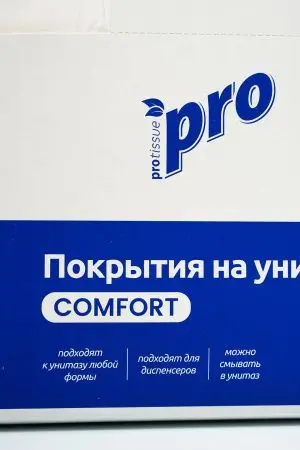 Вик: Покрытия на унитаз 250л 1/2 сложения индивидуальные 100% целлюлоза водорастворимые белые Protissue Comfort