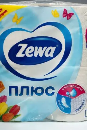 Бумага туалетная: 2сл 23м макулатура цвет белый "Зева Плюс" /пач.=4 шт.