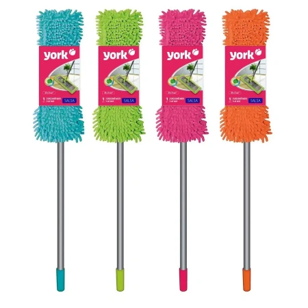 Хозяйственный инвентарь: Швабра YORK Сальса с плоским МОПом микрофибра , телескопический черенок 130 см, еврорезьба