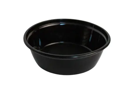 Одноразовая продукция: Контейнер 530мл d152 круглый черный с крышкой /пач.=150 шт.