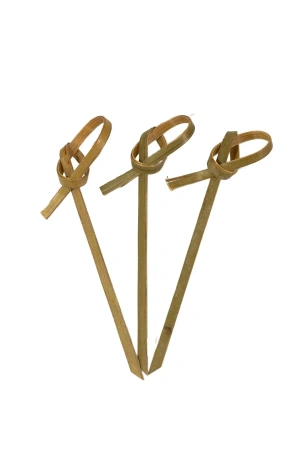 Одноразовая продукция: Пика Узелок 6см бамбук /пач.=100 шт.