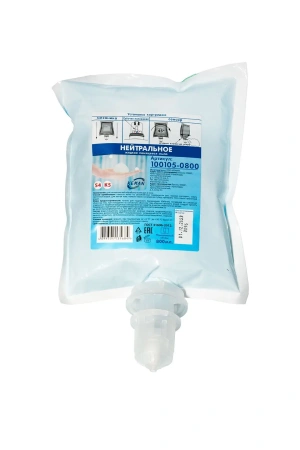 Кеман: Мыло жидкое пенящееся 800 мл нейтральное в картридже бирюзовое S4/К5