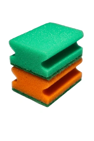 Губки,скрабы: для посуды VCLEAN Дуэт 8.5х6.5х4.5 поролон+абразив с выемкой для пальцев /пач.=2 шт.