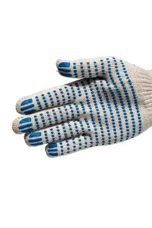 Перчатки: х/б вязаные с ПВХ 5-ти ниточные белые