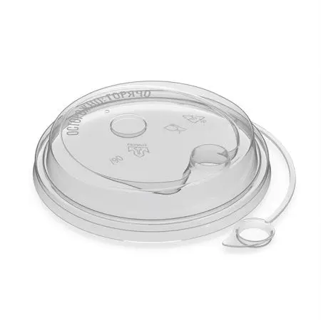 Одноразовая продукция: Крышка к стакану бумажному d-90мм с питейником ПП прозрачная с клапаном /пач.=50 шт.