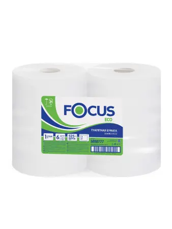 Хаят: Бумага туалетная 1сл 200м/9,5 ФОКУС Эко Джамбо белая