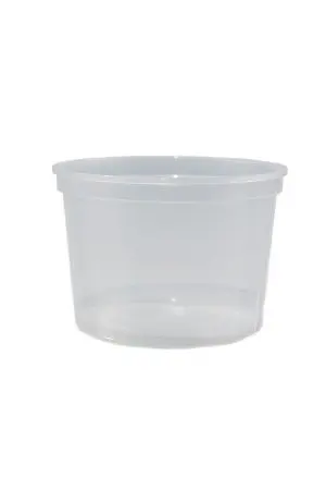 Одноразовая продукция: Контейнер 500мл круглый прочный с ребром жесткости без крышки Перинт /пач.=400 шт.
