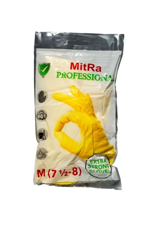 Перчатки: резиновые латексные MITRA М с хлопковым напылением