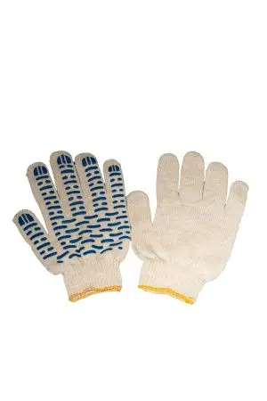 Перчатки: х/б вязаные с ПВХ 5-ти ниточные Люкс-Волна /шт.=2