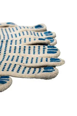 Перчатки: х/б вязаные с ПВХ 4-х ниточные белые