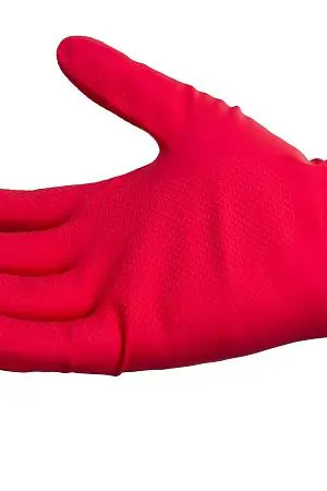 Фото №6 - Vileda: Перчатки многоцелевые L красный резиновые
