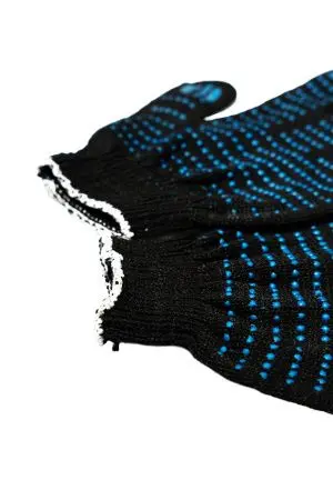 Перчатки: х/б вязаные с ПВХ 4-х ниточные ЧЕРНЫЕ