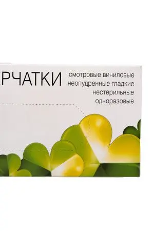 Перчатки: виниловые L одноразовые неопудренные /пач.=100 шт.
