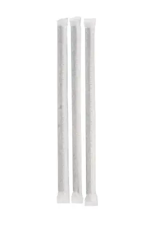 Одноразовая продукция: Трубочки для коктейля 8х240мм без изгиба черные в инд.упак. /пач.=250 шт.