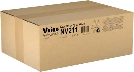 VEIRO: Салфетки бумажные V 2сл 220л 16,2х21,0см белые