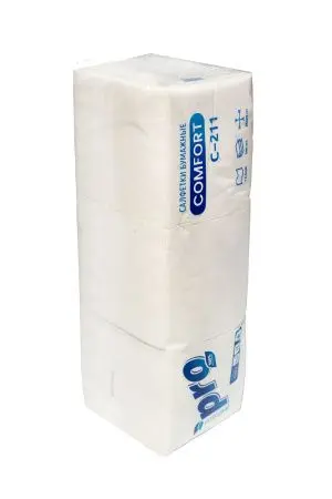 Бумажные салфетки: столовые 1сл 500листов 23х23 PROtissue белые