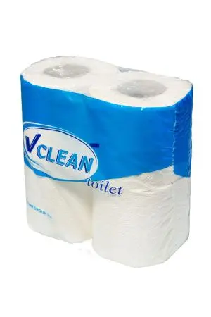 Бумага туалетная: 2сл 50м целлюлоза цвет белый Виклин /пач.=4 шт.