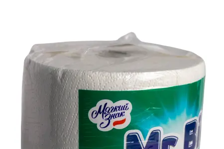 Бумажные полотенца: 2сл 65м целлюлоза цвет белый Мягкий знак Мистер Биг