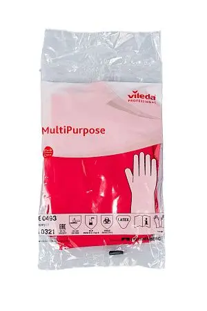 Фото №4 - Vileda: Перчатки многоцелевые L красный резиновые