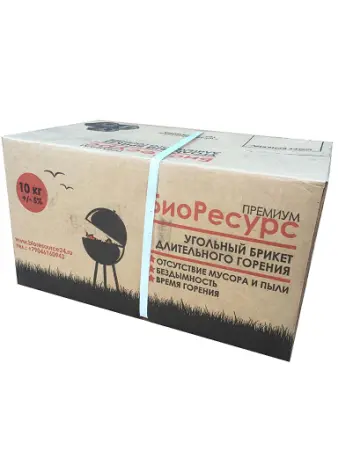 Хозяйственные товары: Уголь брикет 10кг 1 сорт