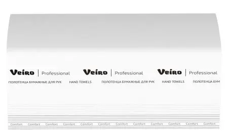 VEIRO: Полотенца бумажные V 1сл 250л 21х21,6см Comfort белый