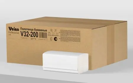Вик: Полотенца бумажные V 2сл 200л 21х23см 100% целлюлоза белые СЫКТЫВКАР Lite