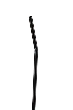 Одноразовая продукция: Трубочки для коктейля 5х210мм с гофрированным изгибом черные /пач.=250 шт.