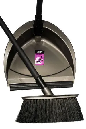 Хозяйственный инвентарь: Совок для мусора пластик со щеткой "Ленивка" складной Svip Классика