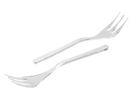Одноразовая продукция: Вилка фуршетная 100мм ПС прозрачная /пач.=50 шт.