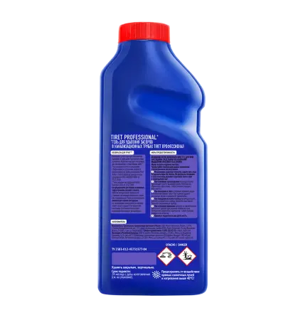 Чистящее средство: ТИРЕТ Профессионал 500мл гель для прочистки труб