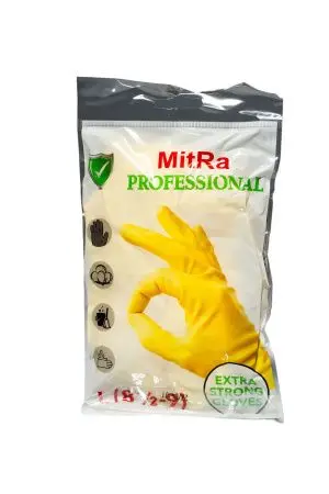Перчатки: резиновые латексные MITRA L с хлопковым напылением