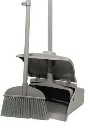 Вик: Совок-контейнер с крышкой + щетка серый MRY