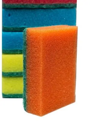 Губки,скрабы: для посуды VCLEAN Макси 8.5х6х2.5 поролон+абразив /пач.=10 шт.